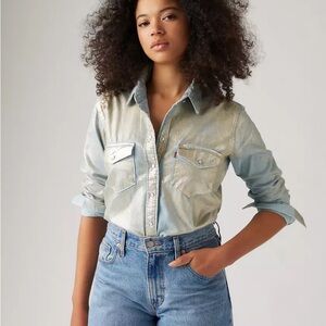 Levi’s Metallic Denim Iconic Western Button-Up Shirt